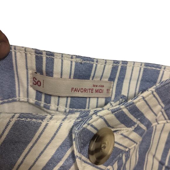 So Low Rise striped midi shorts 4in Inseam Stretch Size 11 - Picture 3 of 8
